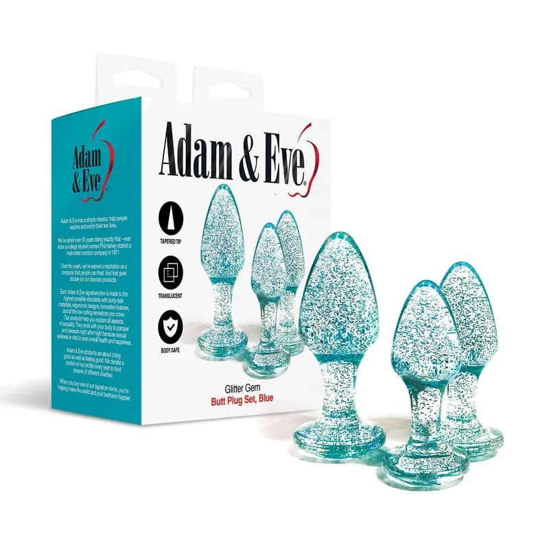 Adam & Eve Glitter Gem Butt Plug Set - image 1
