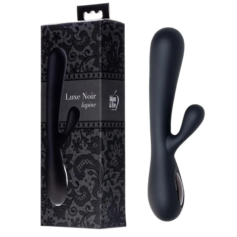 Adam & Eve Luxe Noir Lapine Sleek Rabbit Vibrator - image 1