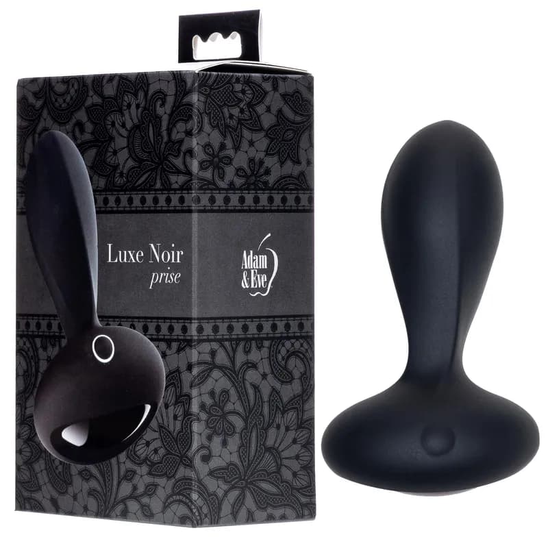 Adam & Eve Luxe Noir Prise Plush Vibrating Plug - image 1